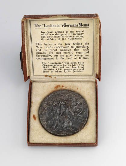 (CUNARD LINE.) Lusitania. Memorial medallion,